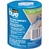 3M Scotch Pre-Taped Painter's Plastic 24 In. x 90 Ft. 0.35 mil Drop Cloth
