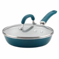 Rachael Ray Create Delicious Aluminum Nonstick Covered Deep Frying Pan - Teal