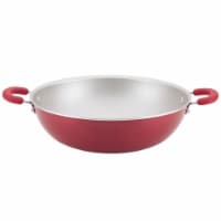 Rachael Ray Create Delicious Aluminum Nonstick Wok - Red Shimmer