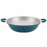 Rachael Ray Create Delicious Aluminum Nonstick Wok - Teal Shimmer