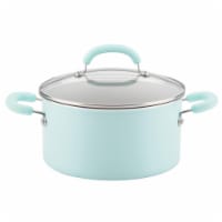 Rachael Ray 12165 6 qt. Create Delicious Aluminum Nonstick Stockpot - Light Blue Shimmer