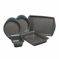 Rachael Ray Yum-O Nonstick Oven Lovin Bakeware Set with Handles, Gray & Marine Blue 5 Piece