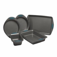 Rachael Ray Yum-O Nonstick Oven Lovin Bakeware Set with Handles, Gray & Marine Blue 5 Piece