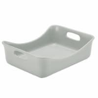 Rachael Ray 47660 Ceramics Rectangular Baker, 9 x 12 in. - Light Sea Salt Gray