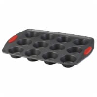 Rachael Ray 47956 Yum-o Nonstick Bakeware 12-Cup Oven Lovin Muffin & Cupcake Pan, Gray with R