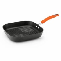 Rachael Ray 87390 11 in. Hard Anodized Nonstick Dishwasher Safe Deep Square Grill Pan-Orange