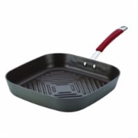 Rachael Ray 87632 Cucina Hard-Anodized Nonstick 11 in. Deep Square Grill Pan- Gray With Cranb