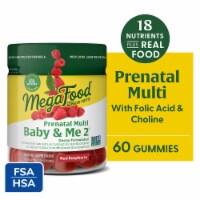MegaFood® Baby & Me 2™ Red Raspberry Prenatal Multi Gummies Perspective: Main