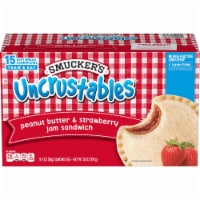 Smucker’s Uncrustables Peanut Butter & Strawberry Jam Sandwiches, 15 Count, 2 Oz. Each, Frozen Perspective: Main