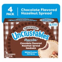 Smucker's Uncrustables Chocolate Flavored Hazelnut Spread Sandwiches, 1.8 oz, 4 Count (Frozen) Perspective: Main