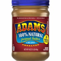 Adam's Unsalted 100% Natural Creamy Peanut Butter Spread