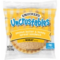 Smucker's Uncrustables Peanut Butter and Honey Spread Wheat Bread Sandwich Perspective: Main