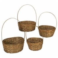 Wald  Set Of 4 Dark Stained Bamboo Baskets. Nested Set Of Four Dark Stained Bamboo Basket Wit