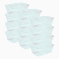 Rubbermaid 6 Qt Clear Plastic Indoor Storage Tub Tote Container & Lid, 12 Pack