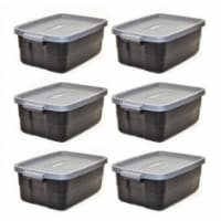 Rubbermaid Roughneck 18 Gal Storage Container Organizer, Black & Gray (6  Pack), 1 Piece - Fred Meyer