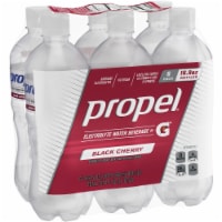 Propel Water Zero Calorie Sports Drinks with Electrolytes Vitamins C & E 6 Pack - Black Cherry