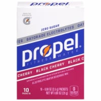 Propel® Zero Sugar Naturally Flavored Black Cherry Electrolyte Water Beverage Mix Packets Perspective: Main