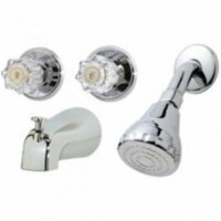Homewerks Worldwide 210524 Bay Pointe 2-Acrylic Handle Combination Tub & Shower Faucet, Chrom