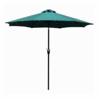 California Umbrella 212361 9 ft. Umbrella with LED Lights - Hunter Green