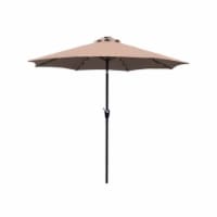 Four Seasons Courtyard 9’ Polyester Patio Market Umbrella with Steel Pole, Beige Perspective: Main