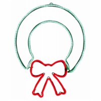 Star Bright 238907 25 in. 120V-12V Holiday Wonderland Neon Green Flex Wreath