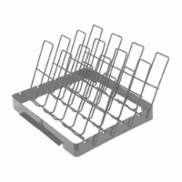 Mr. Bar-B-Q Products 257101 Grill Zone Non-Stick Rib Rack, Brushed Silver