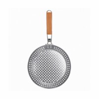 Mr. Bar-B-Q Products 257103 Grill Zone Non-Stick Round Skillet, Brushed Silver
