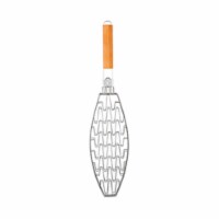Mr. Bar-B-Q Products 257118 22 in. Grill Zone Flexible Wire Fish Basket, Brushed Nickel