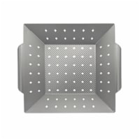 Mr. Bar-B-Q Products 257120 Grill Zone Non-Stick Embossed Wok Topper, Brushed Silver