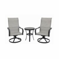 Four Seasons Courtyard Palermo 3 Piece Aluminum Bistro Set with Swivel Rockers Perspective: Main