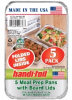 Handi-Foil Meal Prep Pans with Board Lids, Jumbo, 2 Pack