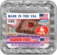 Handi-foil® Cook-n-Carry® Square Cake Pans & Lids - 6 Pack - Silver