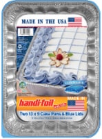 Handi-foil® Cook-n-Carry® Cake Disposable Pans and Lids -Silver/Blue Perspective: Main