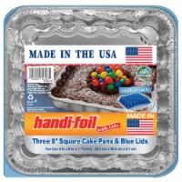 Handi-foil iChef Cook-N-Carry & Serve Cake Pans with Lids Square 8