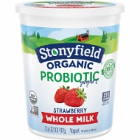 Stonyfield Organic Strawberry Whole Milk Probiotic Yogurt, 32 oz Container Perspective: Main