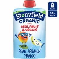 Stonyfield Organic Kids Whole Milk Yogurt Pouch , Pear Spinach Mango Perspective: Main