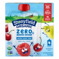 Stonyfield Organic® Kids Zero Sugar Cherry Berry Pear Yogurt Pouches Perspective: Main