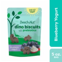 Beech-Nut® Prebiotic Dino Biscuits Stage 4 Blueberry Yogurt Toddler Biscuits Snack Bag Perspective: Main