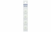 Slimline Buttons -White 4-Hole 3/4  4/Pkg