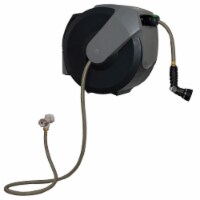 EarthWay Products 75 Foot Hose w/ Nozzle, Retractable Storage Drum, & Wall Mount