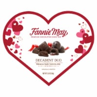 Fannie May Premium Decadent Duo Dark Chocolate Heart Gift Box Perspective: Main