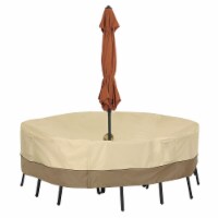 Classic Accessories 55-462-041501-00 Round Table & Chair Set Cover With Umbrella Hole - Large