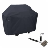 Classic Accessories BBQ Grill Cover with Coiled Grill Brush & Magnetic LED Light