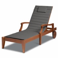 Storigami Water-Resistant 74 x 23 Inch Chaise Lounge Cushion, Light Charcoal