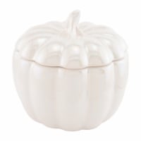 Northern Lights Candles Pearlescent White Ceramic Pumpkin Candle