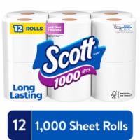 Scott 1000 Toilet Paper Regular Rolls 1 Ply Toilet Tissue