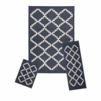 Achim CAPRI3P409 Capri Rug Set - Landon Blue & Grey - 3 Piece