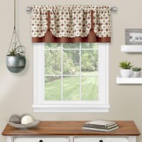Achim CIPV14ST12 Callie Double Layer Pick Up Valance - 58 x 14 in. - Spice & Tan