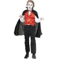 Rg Costumes 29022-S Kids Vampire Vest & Cape - Black & Red, Small
