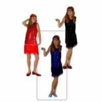 RG Costumes 91148-BL-L Blue Sequin Flapper Costume - Size Child-Large